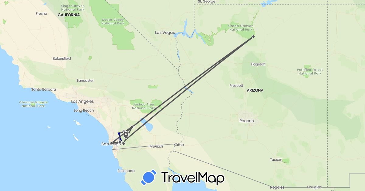 TravelMap itinerary: driving, motorbike in United States (North America)
